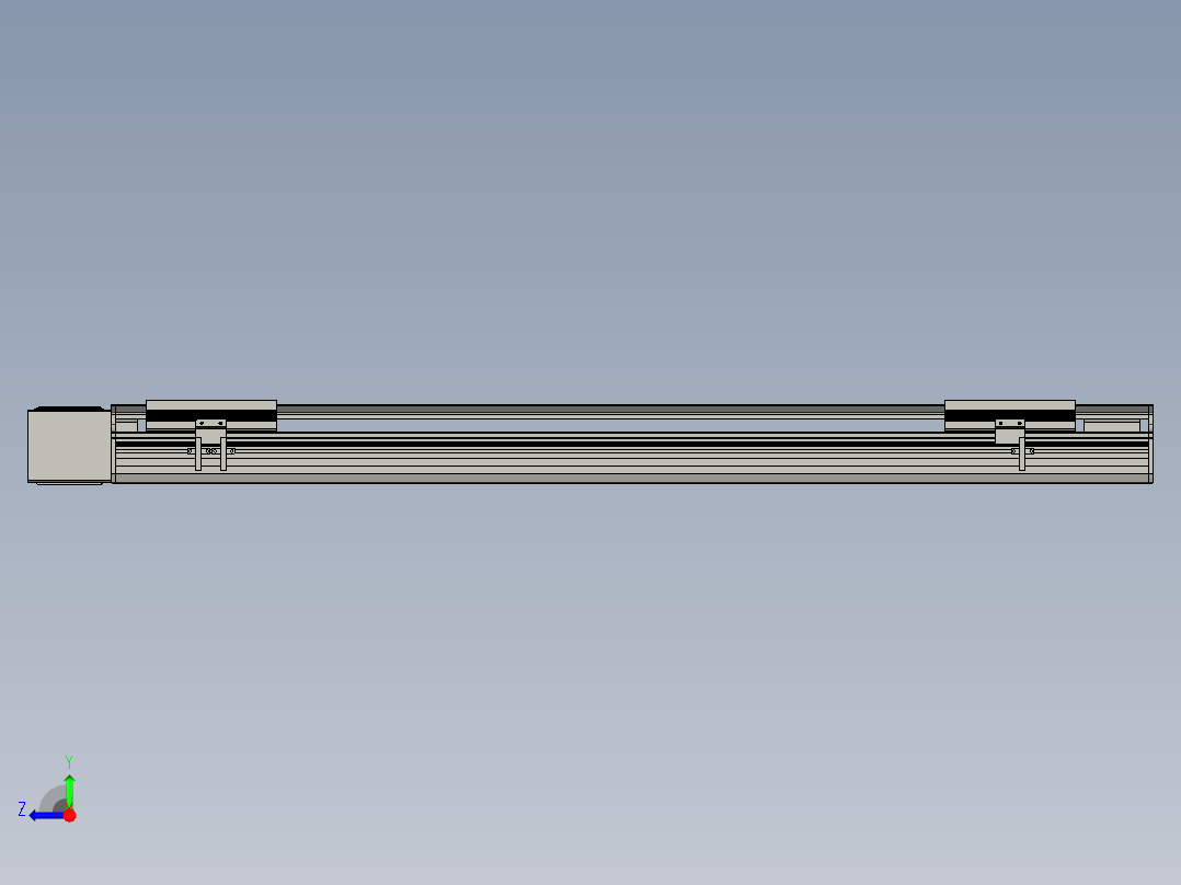 直线模组LHB17-L40-S900-R(B)设计图纸右视图