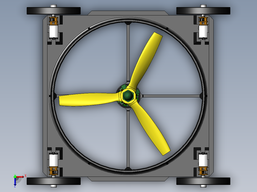 爬墙机器人6英寸三刀设计俯视图