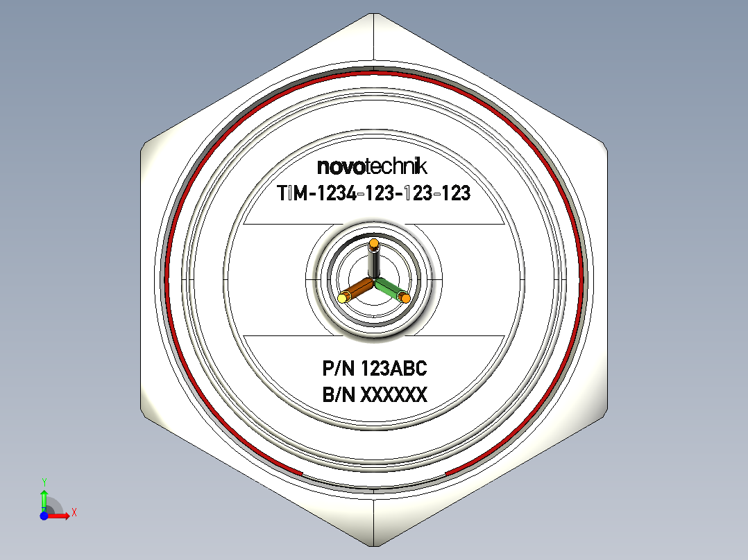 NOVOTECHNIK直线位移传感器TIM - 系列- 带螺纹式法兰前视图