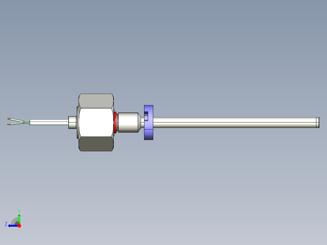NOVOTECHNIK直线位移传感器TIM - 系列- 带螺纹式法兰右视图