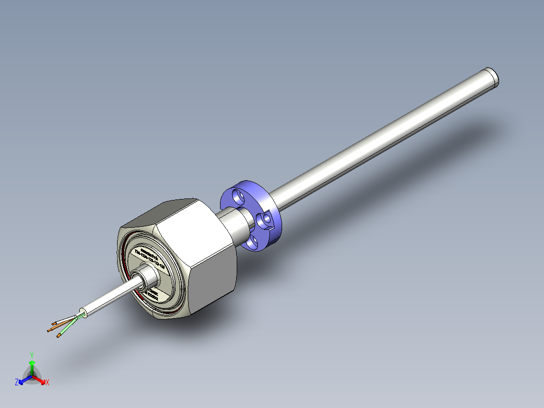 NOVOTECHNIK直线位移传感器TIM - 系列- 带螺纹式法兰正等轴测图