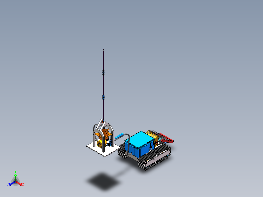 深海采矿车sw18可编辑正等轴测图