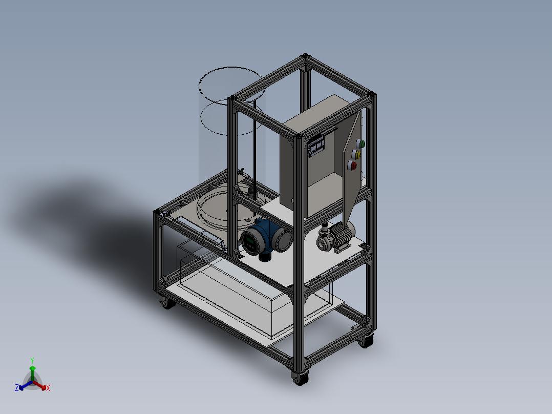 流量、压力和温度控制设备sw15正等轴测图