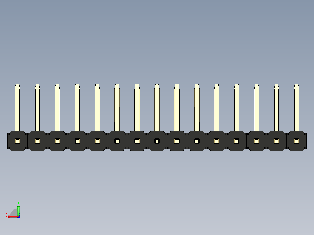彩色公排针 100mil 2.54mm 系列-DS1022_black_15p_100mil_TypeU_rev1.0后视图
