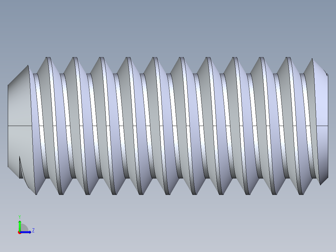 UNC 平头紧定螺钉-UNC SET SCREW 8-32 x0.375.STEP左视图