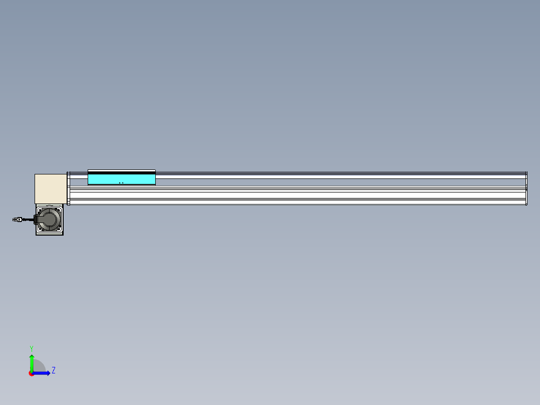 同步带滑台-半封闭B22H-L100-C-S1150-RD-P75-D3-N5左视图