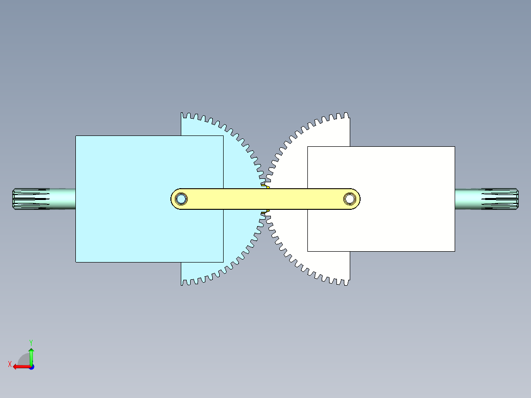 齿轮双万向节结构3D图纸 STP IGS格式后视图