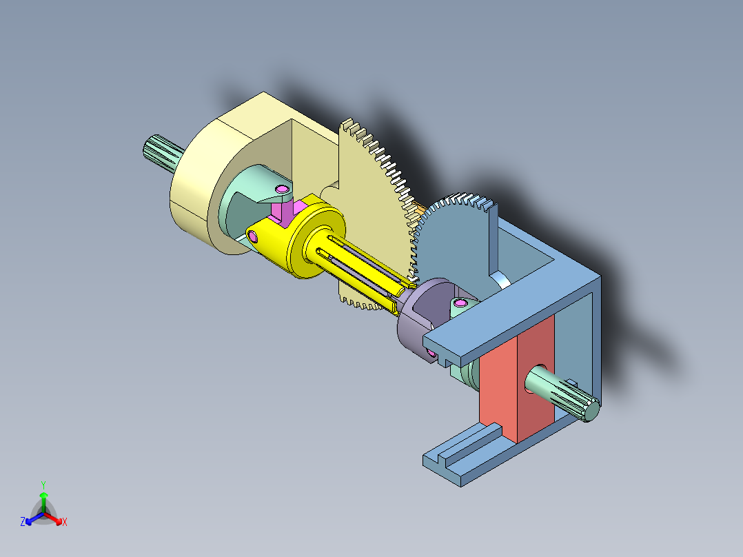齿轮双万向节结构3D图纸 STP IGS格式正等轴测图