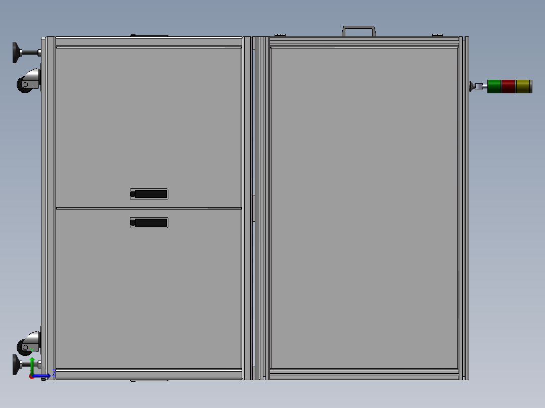 自动化四工位贴标机3D模型左视图