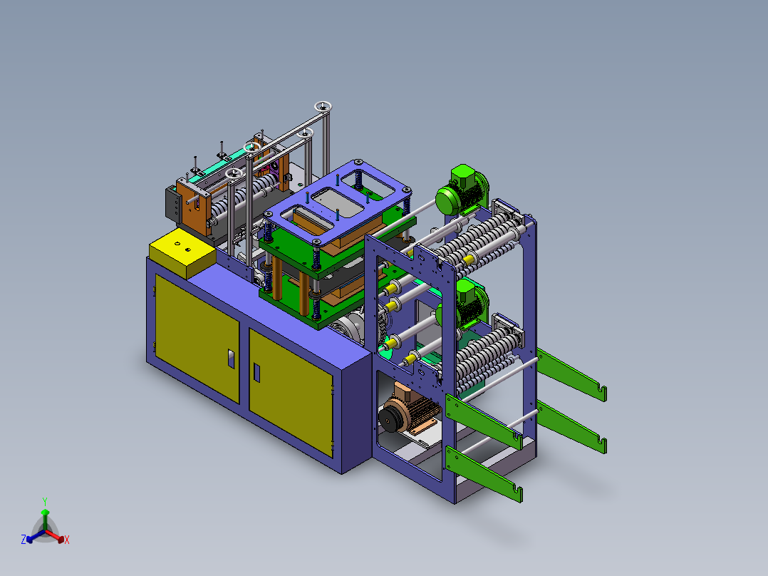 一次性手套机sw2016正等轴测图