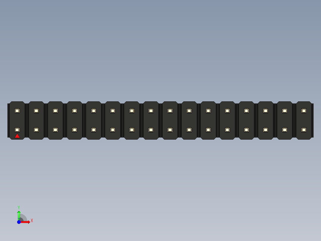 彩色公头100mil（2.54mm）系列-DS1021_black_2x16p_100mil_Type19_rev1.0前视图
