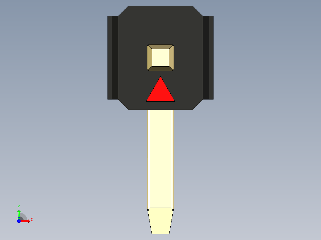 彩色公排针 100mil 2.54mm 系列-DS1022_black_1x01p_100mil_TypeD_rev1.0前视图