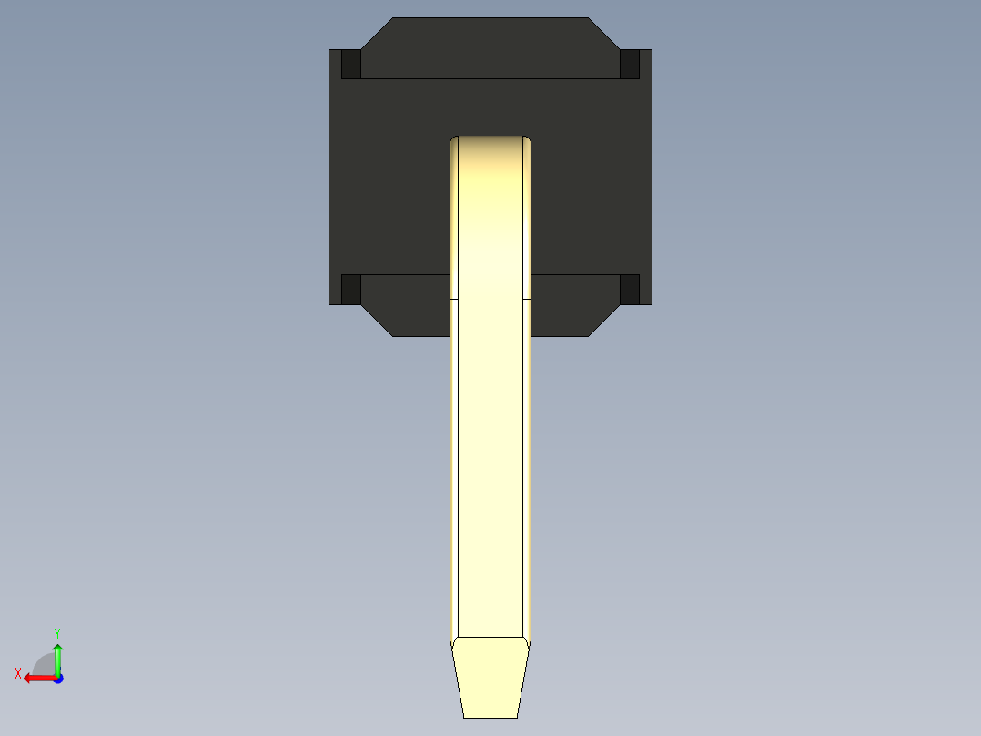 彩色公排针 100mil 2.54mm 系列-DS1022_black_1x01p_100mil_TypeD_rev1.0后视图