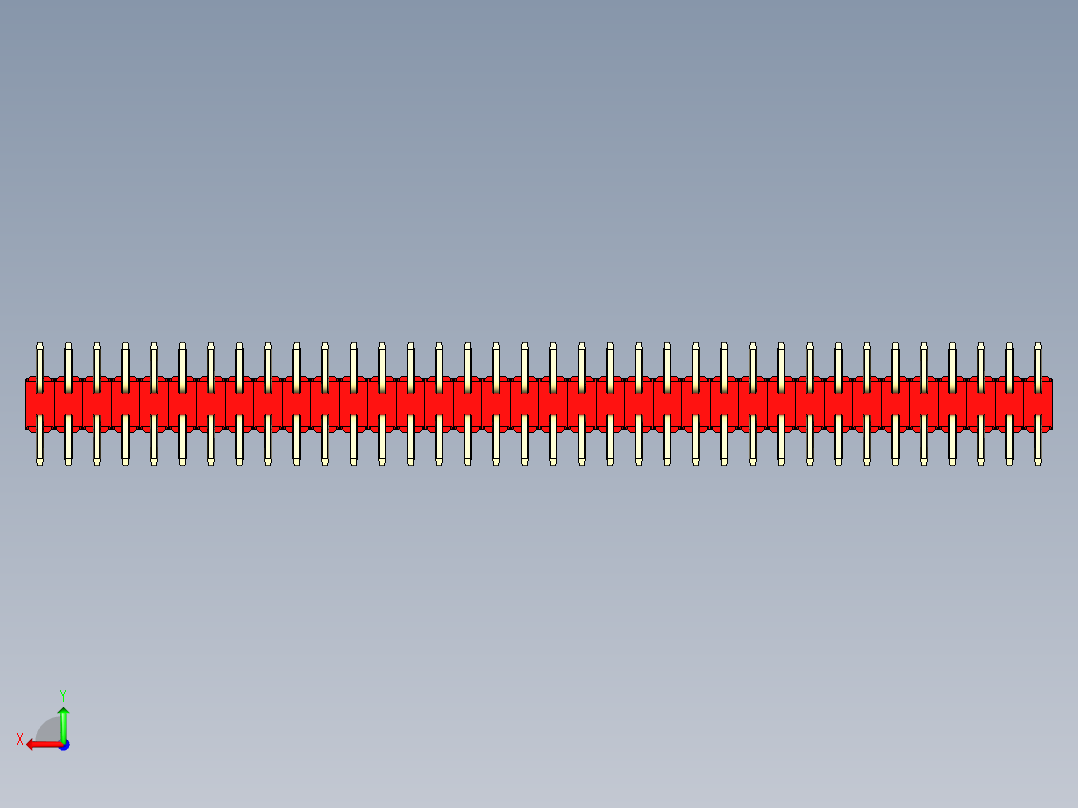 彩色公排针 100mil 2.54mm 系列-DS1022_red_72p_100mil_TypeSMT_rev1.0后视图