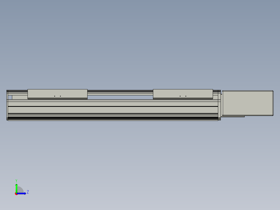 直线模组LHB21-L40-S450-BL设计图纸左视图