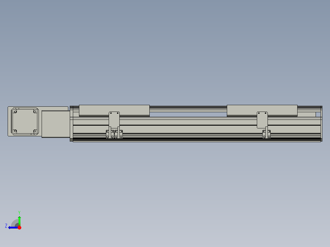 直线模组LHB21-L40-S450-BL设计图纸右视图