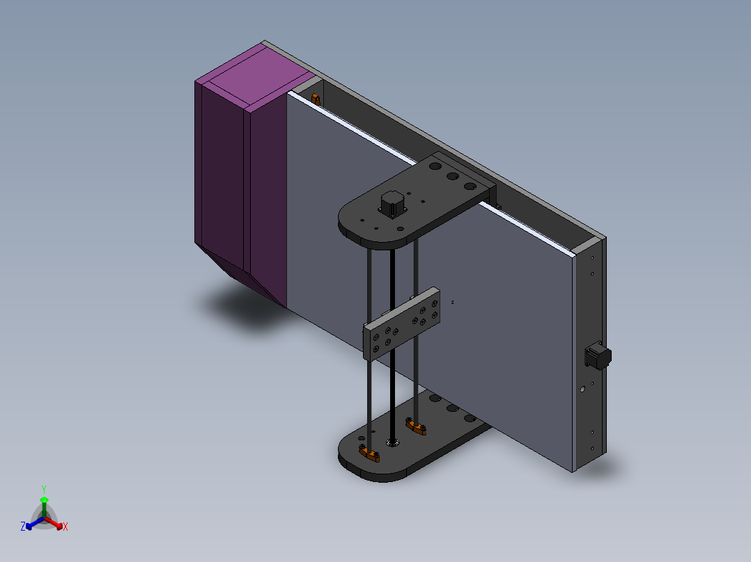 微型激光雕刻机正等轴测图