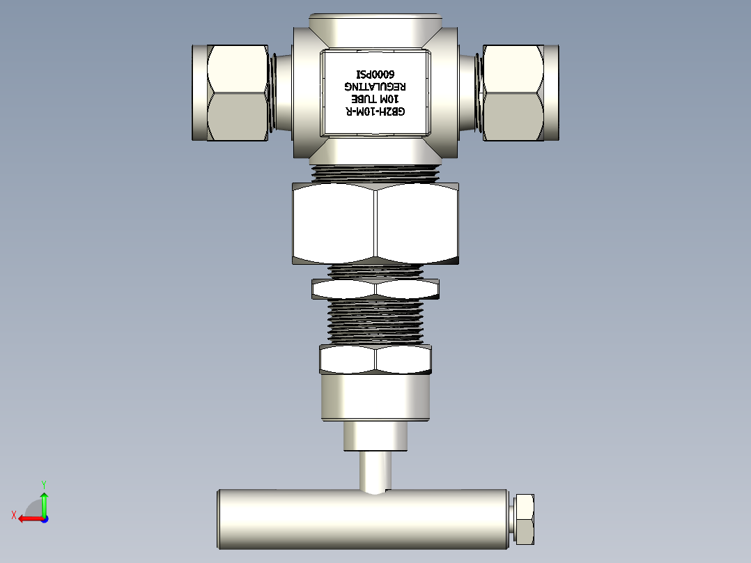不锈钢严酷应用活接头阀盖针阀，GB系列，调节杆后视图