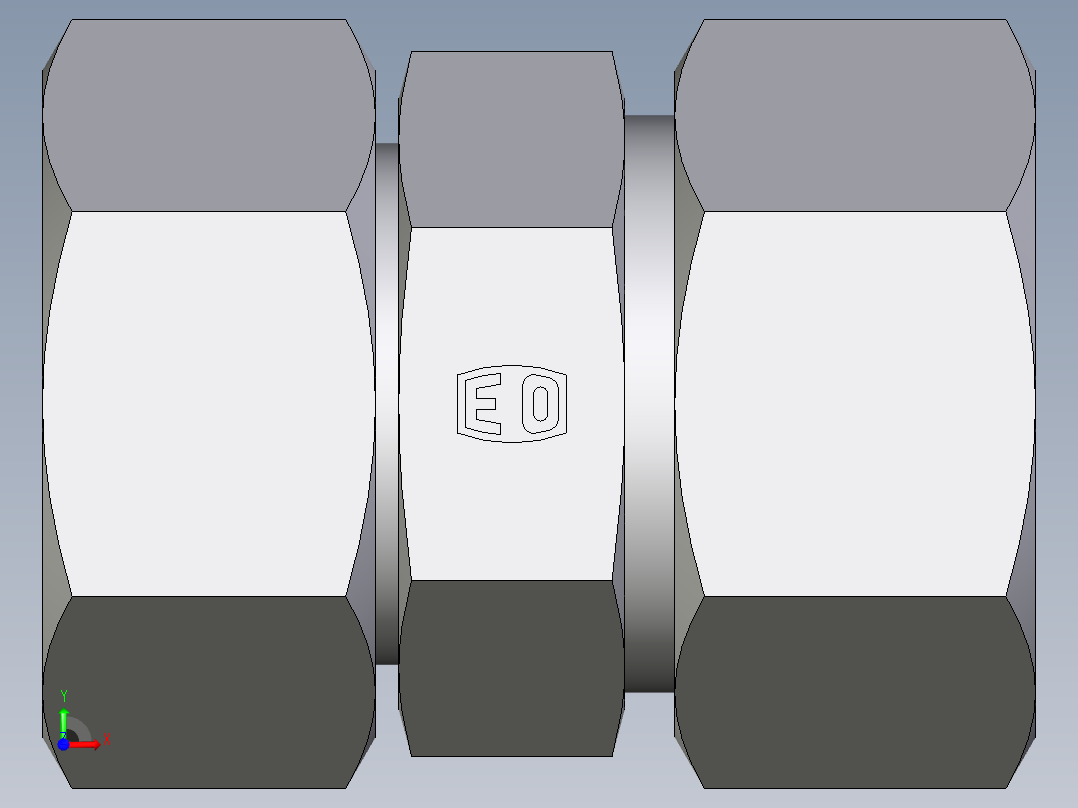 卡套式工业通用硬管接头EO_Distance_piece_adapter_DA38ZS71前视图