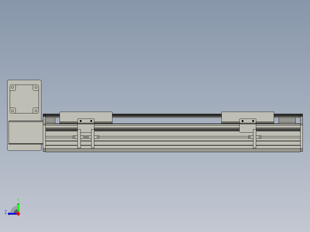 直线模组WG-LHB12-S300-LU设计图纸右视图