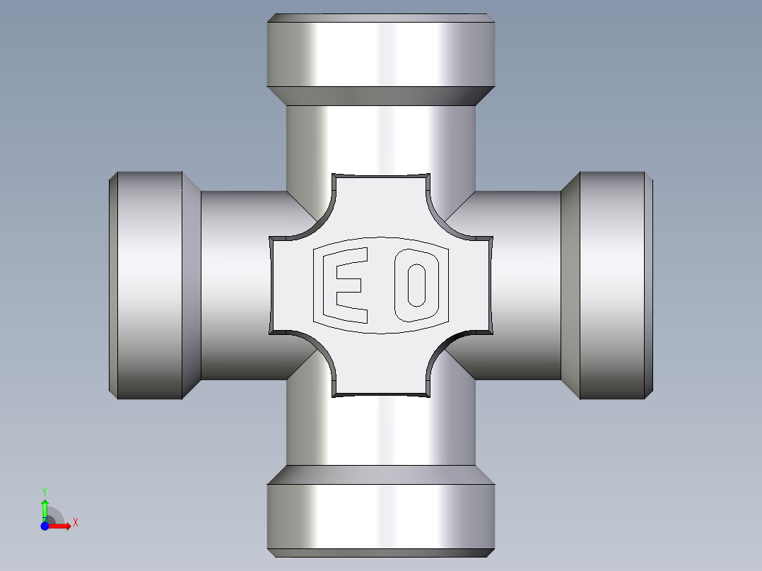 卡套式工业通用硬管接头EO_Union_cross_K18L71X前视图