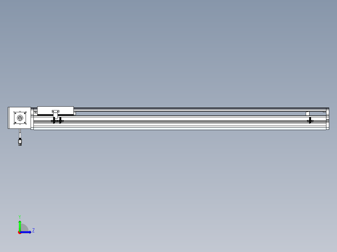 东锦同步带传动-直线滑台模组DH170B-L150-S950-BL-P400W-C3左视图