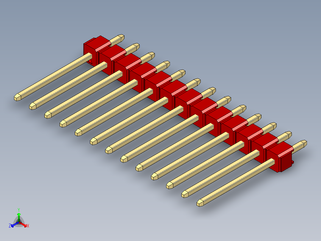 彩色公头100mil（2.54mm）系列-DS1021_red_1x13p_100mil_Type5_rev1.0