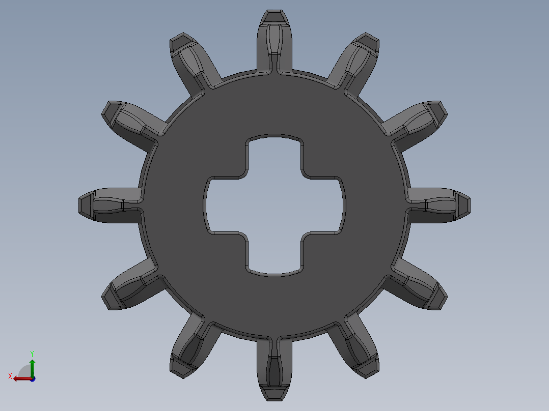 32270 Medium Stone Grey Technic Gear 12 Tooth Double Bevel.SLDPRT后视图