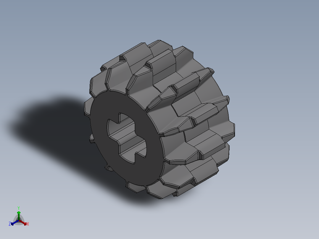 32270 Medium Stone Grey Technic Gear 12 Tooth Double Bevel.SLDPRT正等轴测图