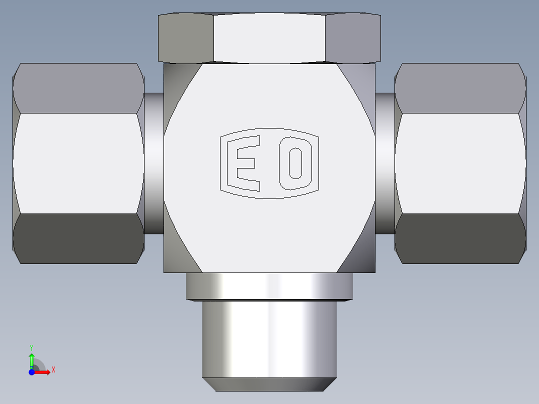 卡套式工业通用硬管接头EO_High_pressure_banjo_tee_TH14ZSRCF前视图