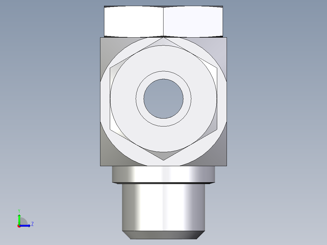 卡套式工业通用硬管接头EO_High_pressure_banjo_tee_TH14ZSRCF左视图
