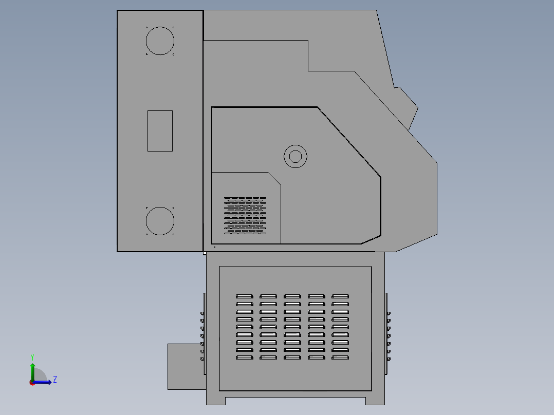 机床钣金设计左视图