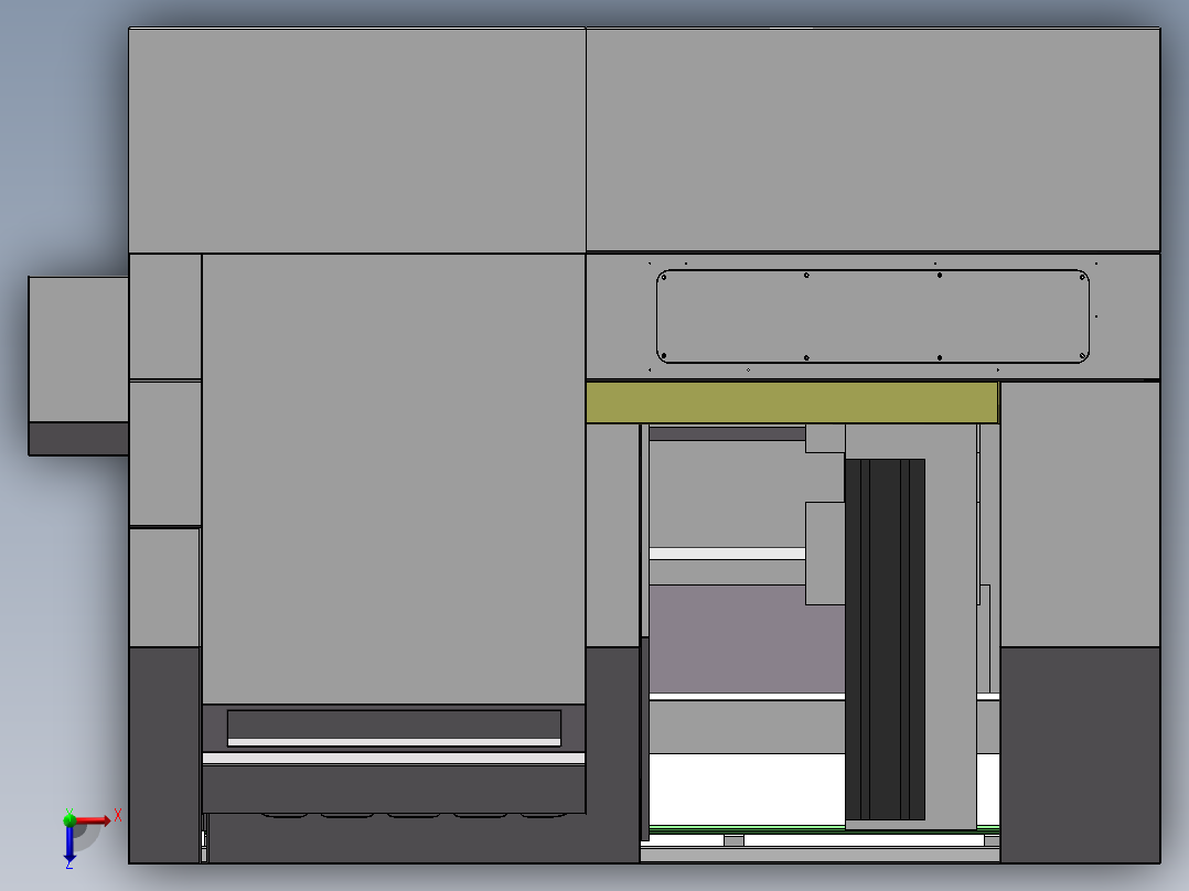 机床钣金设计俯视图