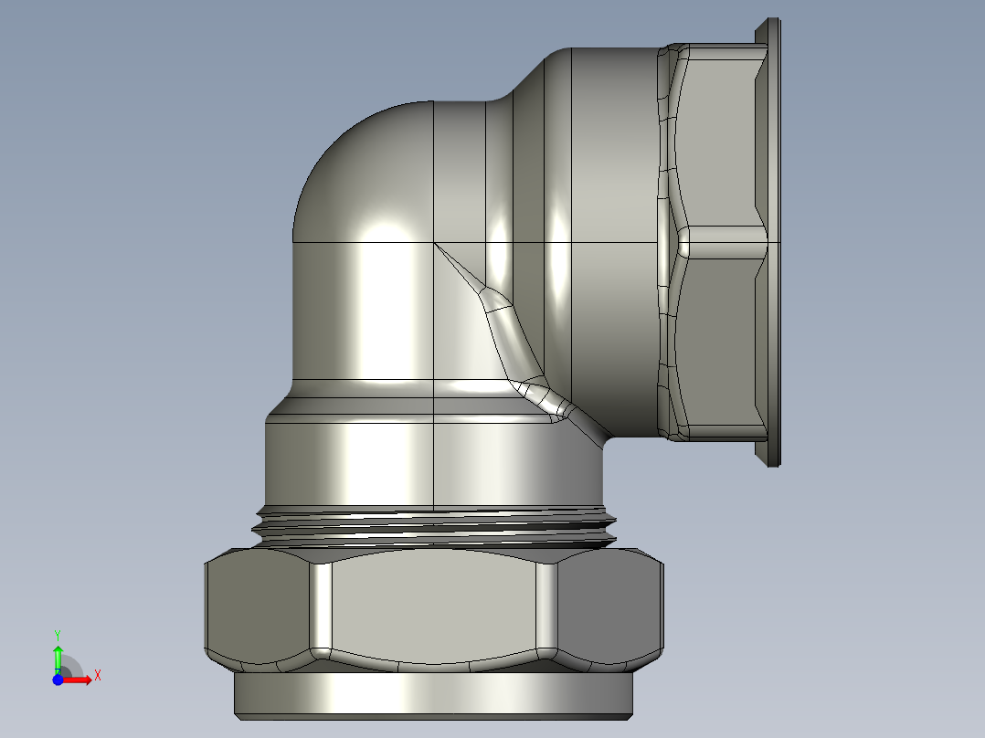 管件接头、螺纹接头、三通(39)前视图