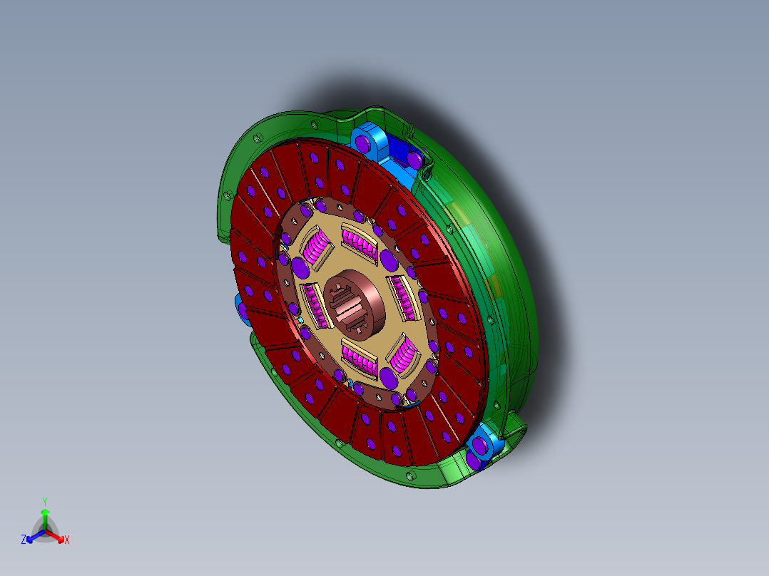 <span style='color: red'>膜片</span>弹簧<span style='color: red'>离合器</span>3D模型图纸