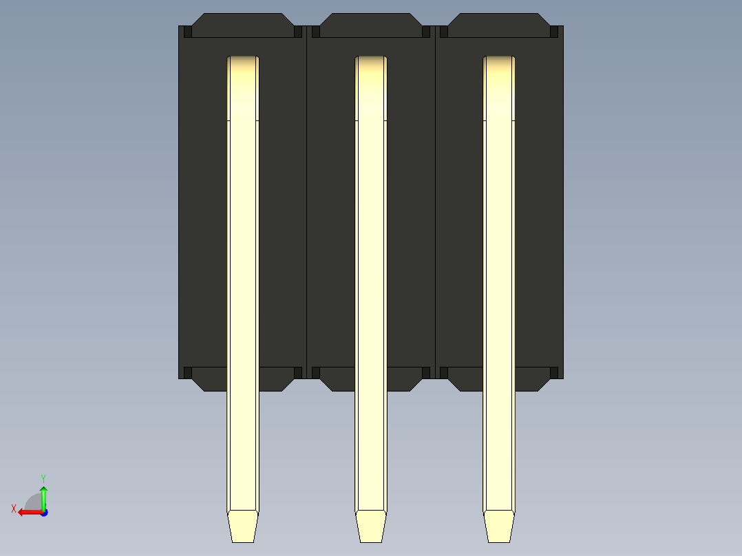 彩色公排针 100mil 2.54mm 系列-DS1022_black_3x03p_100mil_TypeD_rev1.0后视图