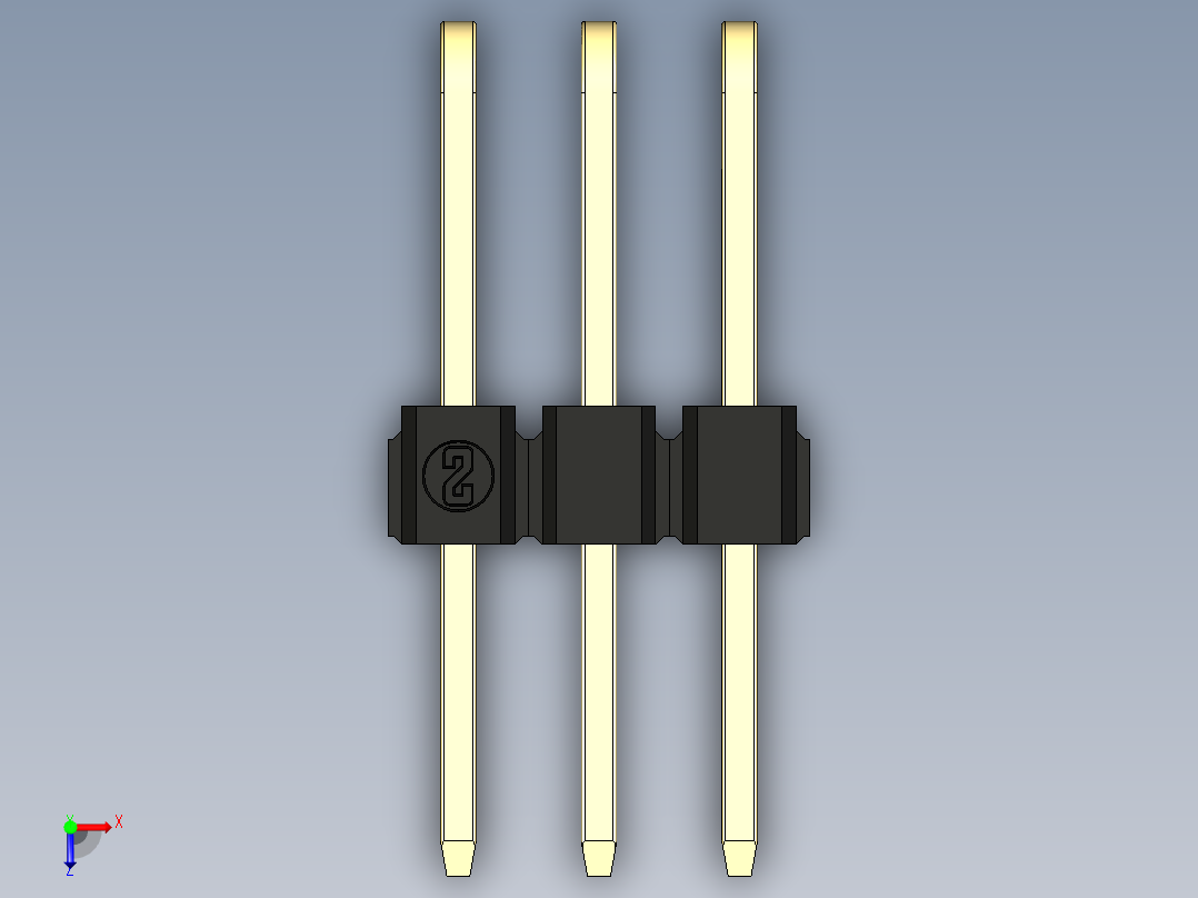 彩色公排针 100mil 2.54mm 系列-DS1022_black_3x03p_100mil_TypeD_rev1.0俯视图