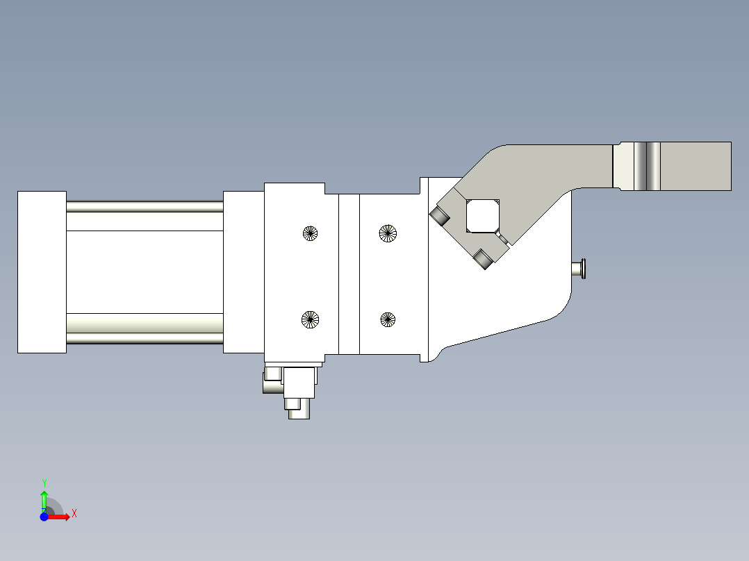 德克斯TUNKERS气缸数模V2_50_1_A10_T12_135_GRAD_TUENKERS前视图