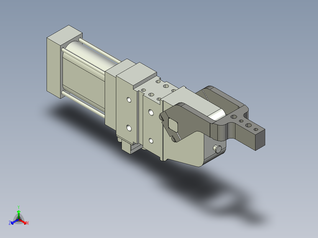 德克斯TUNKERS气缸数模V2_50_1_A10_T12_135_GRAD_TUENKERS正等轴测图