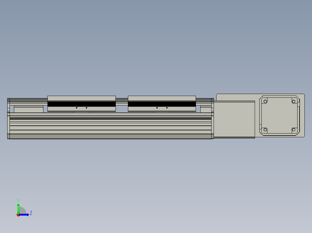 直线模组LHB17-L40-S150-BR设计图纸左视图