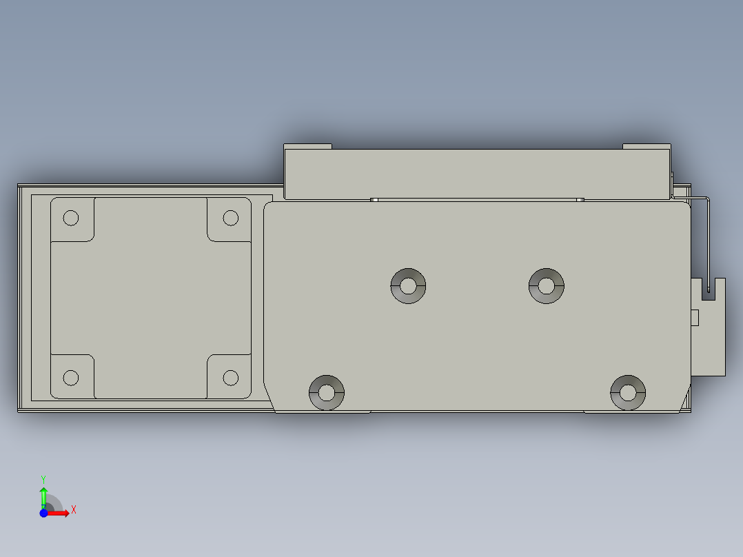 直线模组LHC17-S600-L设计图纸前视图