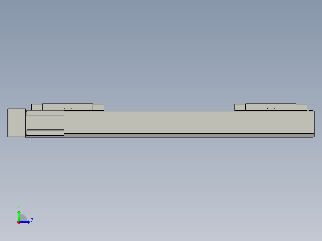 直线模组LHC17-S600-L设计图纸左视图