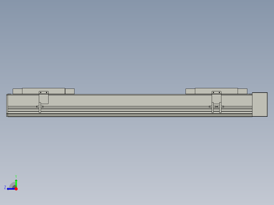 直线模组LHC17-S600-L设计图纸右视图