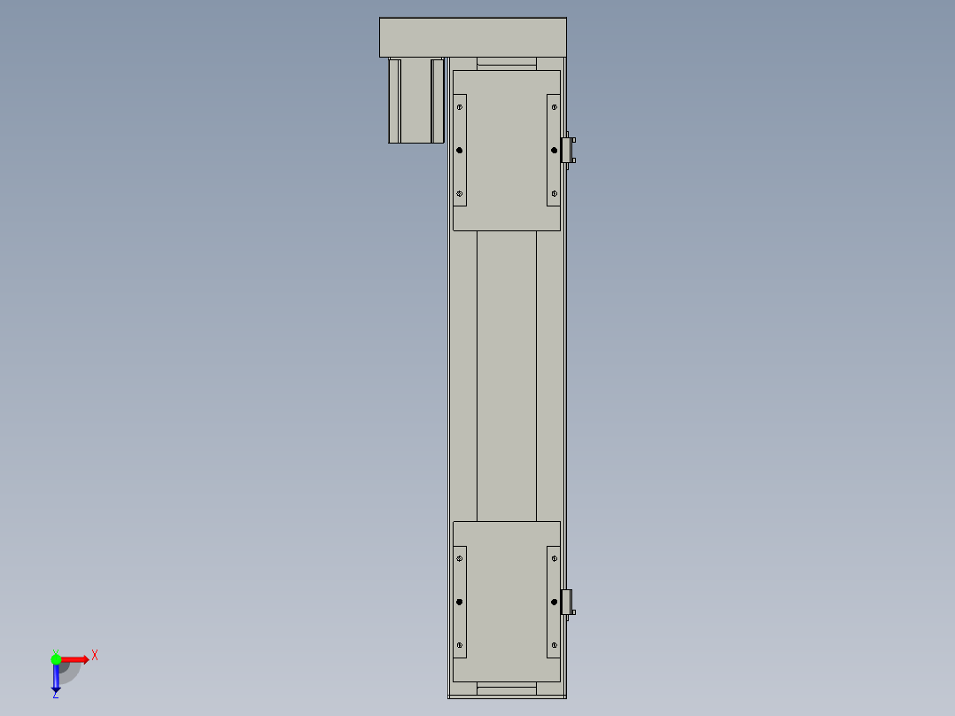 直线模组LHC17-S600-L设计图纸俯视图