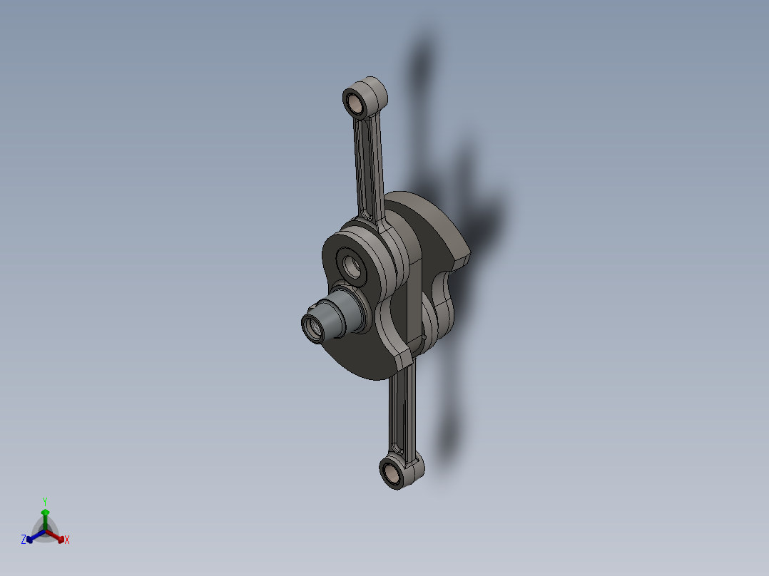 曲轴组件-俄罗斯M72摩托车和边车正等轴测图