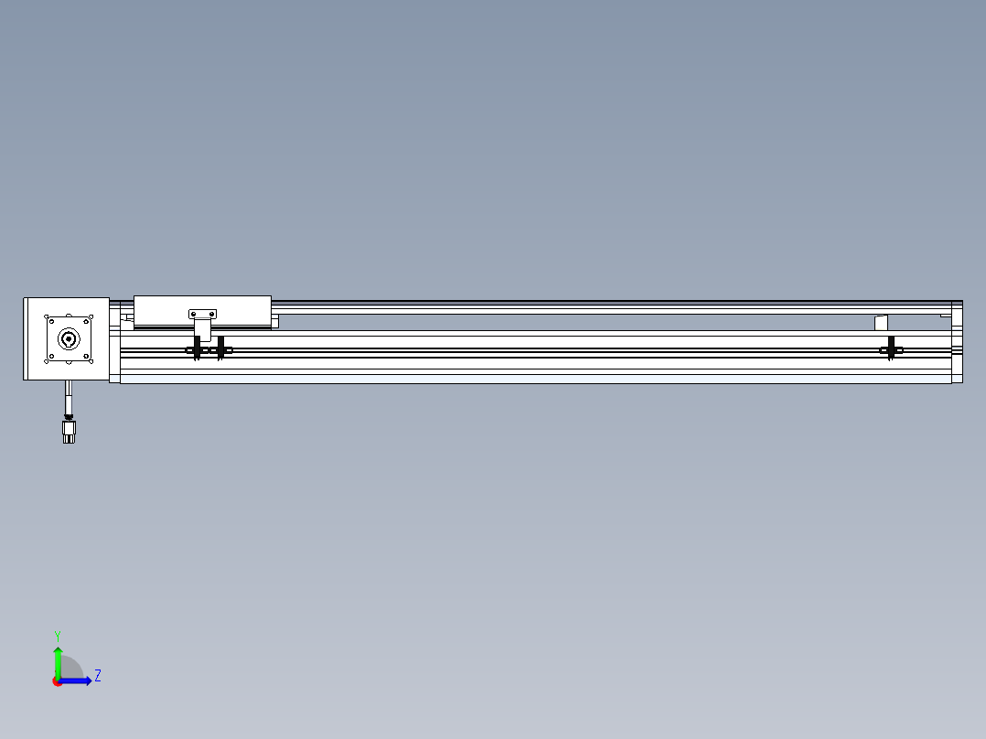 东锦同步带传动-直线滑台模组DH170B-L150-S650-BL-P400W-C3左视图