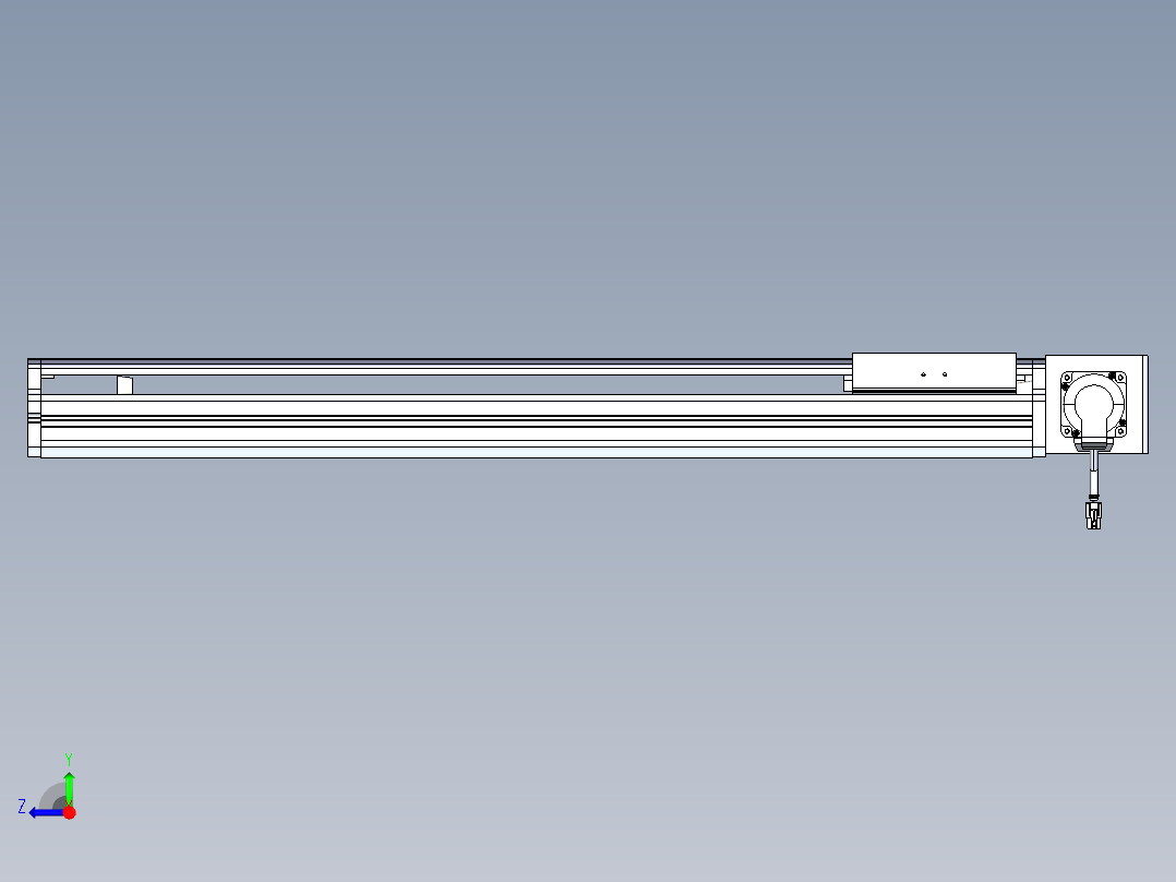 东锦同步带传动-直线滑台模组DH170B-L150-S650-BL-P400W-C3右视图