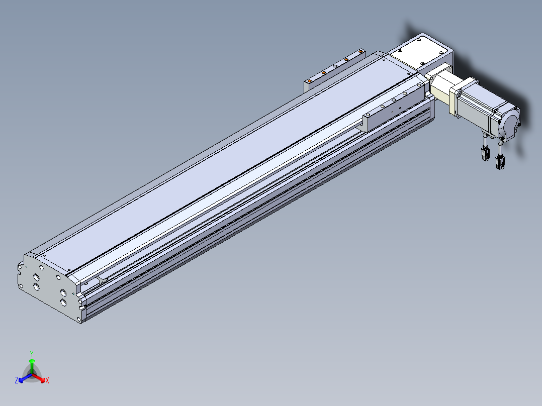 东锦同步带传动-直线滑台模组DH170B-L150-S650-BL-P400W-C3正等轴测图
