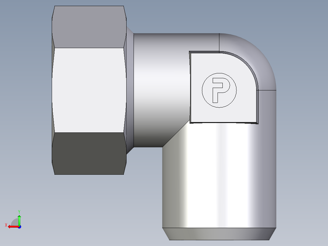 卡套式工业通用硬管接头EO_Weld_elbown_WAS28L后视图