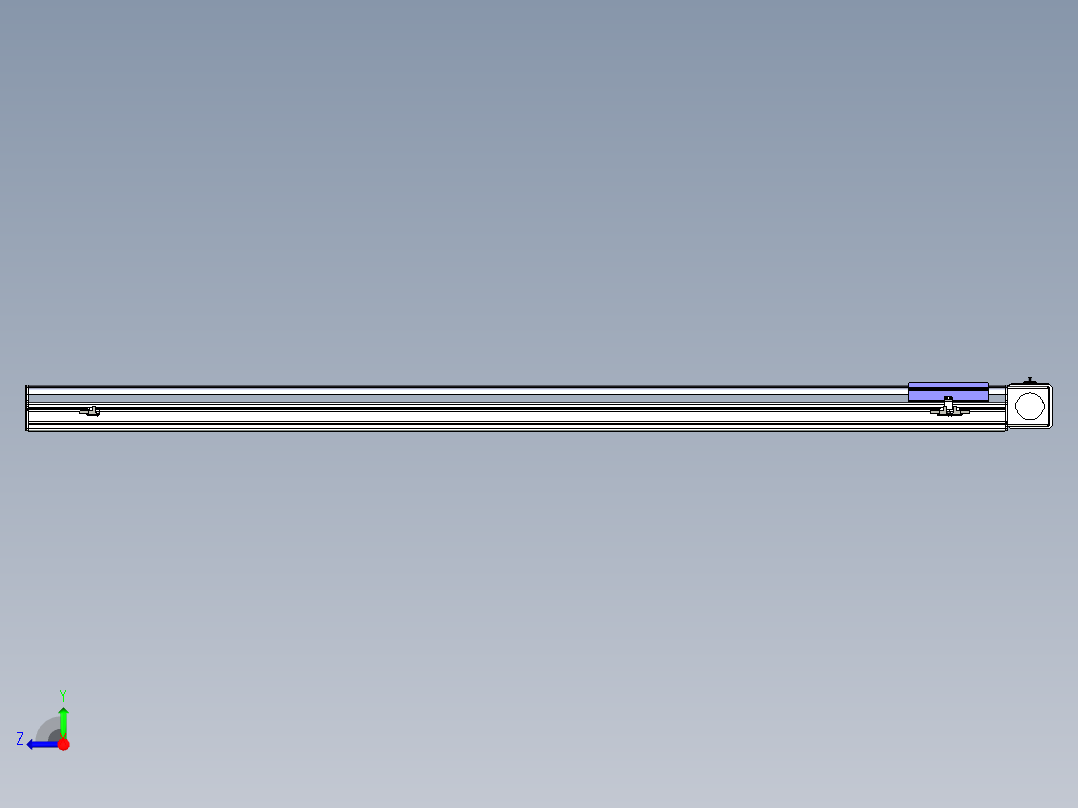 同步带滑台-半封闭B17-L100-S1700-L-P75-D3-N3右视图